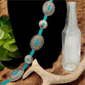 Turquoise Concho Belt - Teal