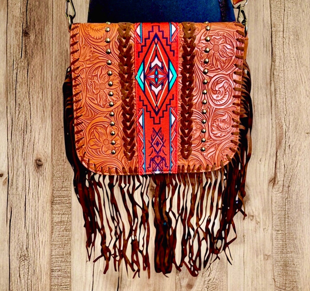 Western Fringe Bag - Burnt Orange