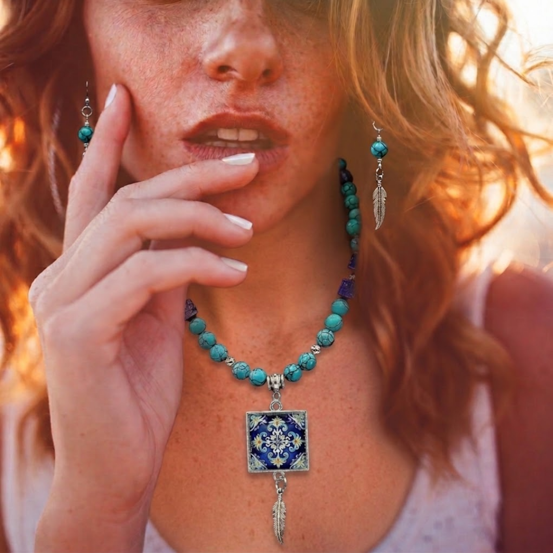 woman wearing necklace